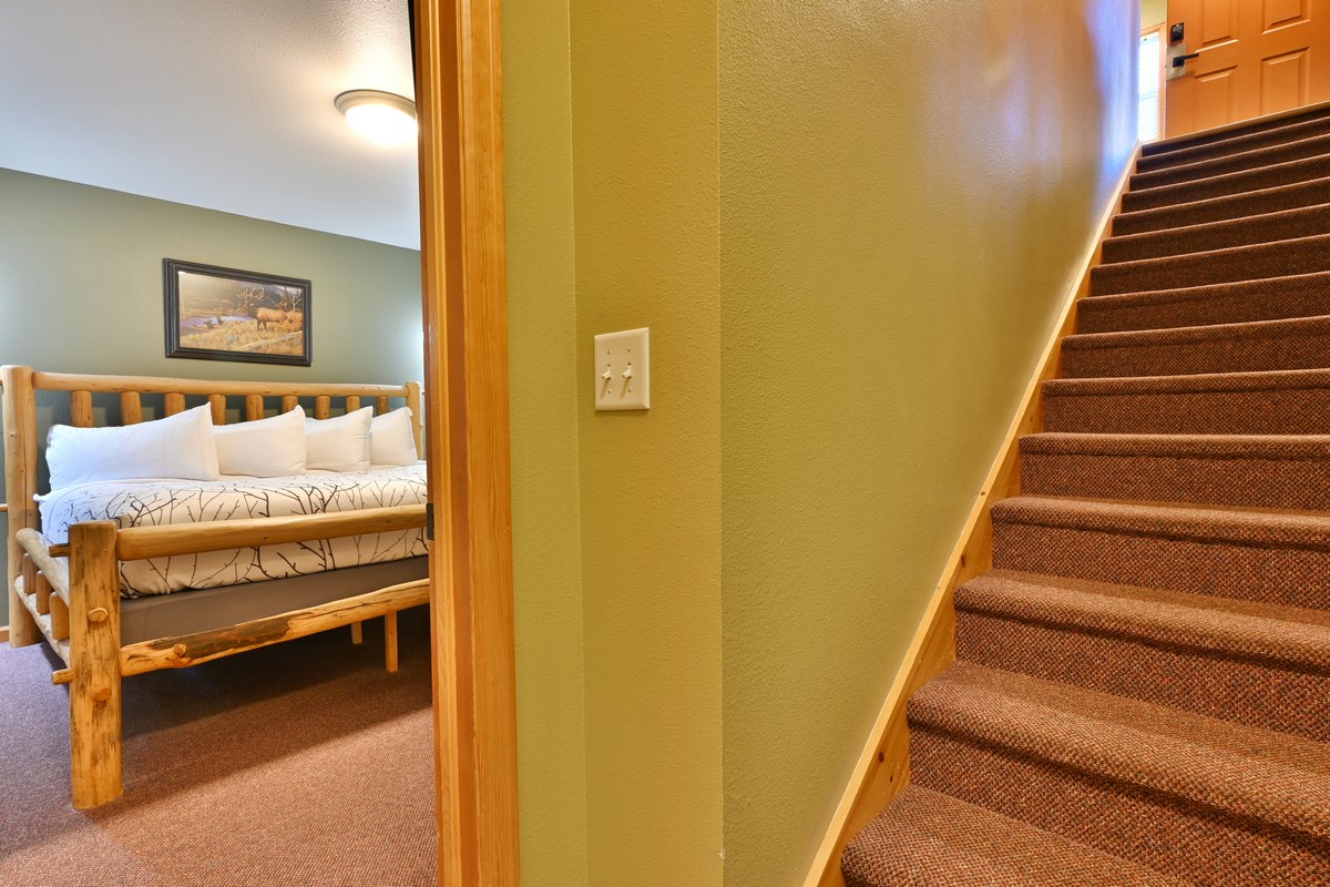 View of the stairs from the Riverview Suite bedroom